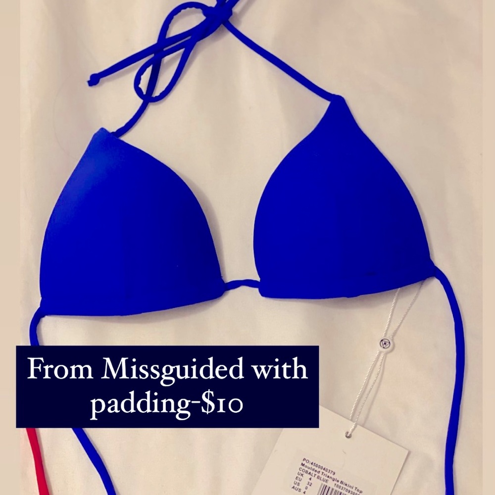 Cobalt blue Missguided padded bikini top